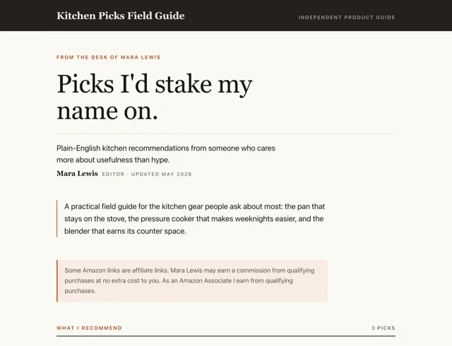 Example website built with the Digital ATM site builder, a kitchen product guide
